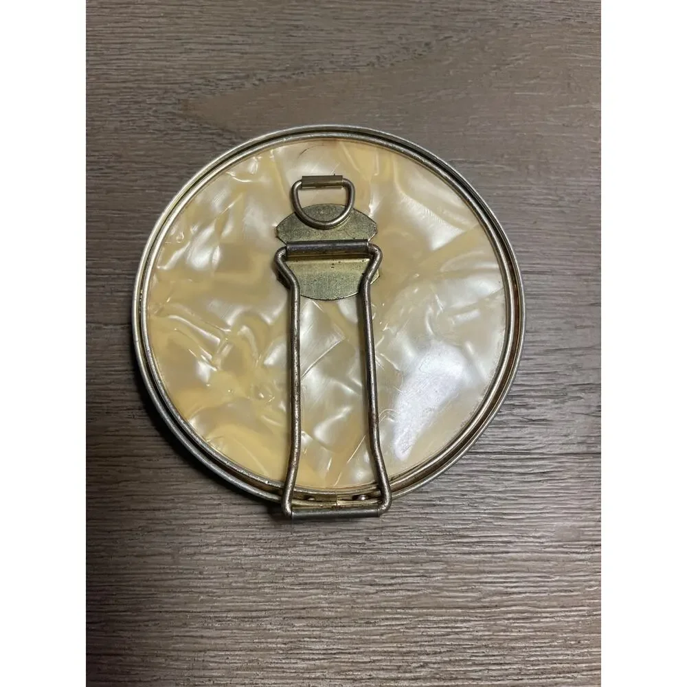 Vintage Compact Mirror Celluloid Foldable Japan